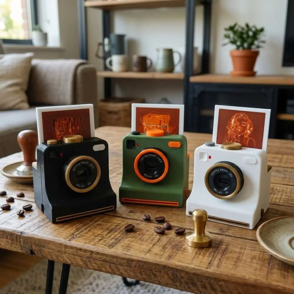 Retro Latte Art Camera – One-Touch Stencil Maker for Coffee