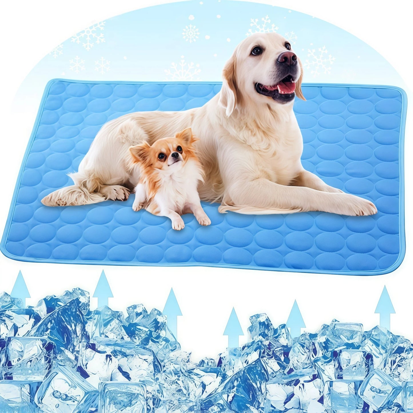 Kühlende Hundematte, Sommer-Eisseide-Unterlage für Hunde & Katzen – Atmungsaktives Haustierbett, Waschbare Sofadecke für Kleine & Große Hunde