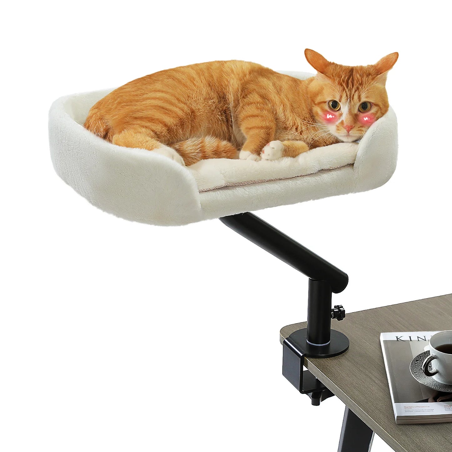 Katzenbett für den Schreibtisch – 360° drehbar, mit stabiler Klemmhalterung, bis 22 kg belastbar