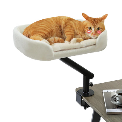 Katzenbett für den Schreibtisch – 360° drehbar, mit stabiler Klemmhalterung, bis 22 kg belastbar