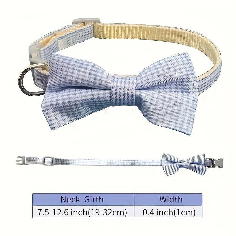 Katzenhalsband mit Schleife & Glöckchen | Verstellbar | 14 Farben